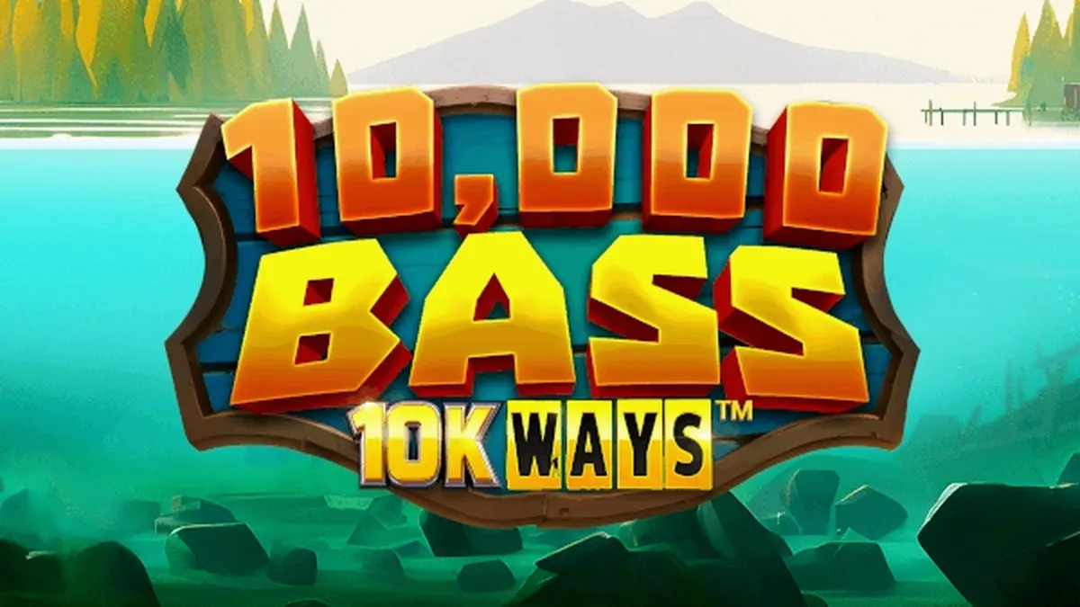 Tampilan visual slot 10,000 Big Bass 10K Ways dengan latar belakang perairan