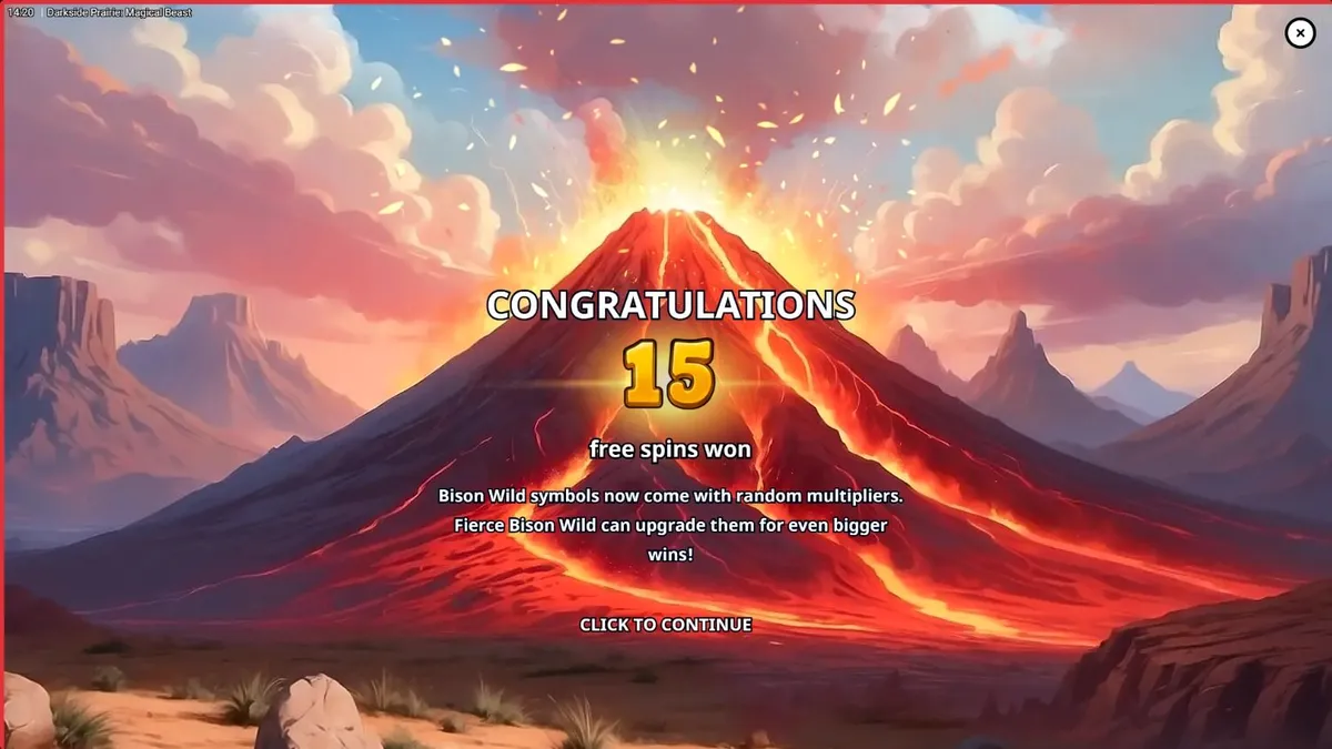 Tampilan visual slot Darkside Prairie dengan latar belakang ngarai senja yang dramatis